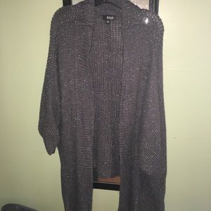 A.n.a silver shimmer cardigan sweater